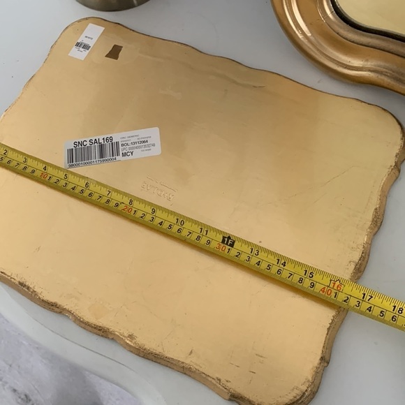 R+D. Lab Sara tray black gold wooden made in Italy hand made modern glam - Picture 9 of 14